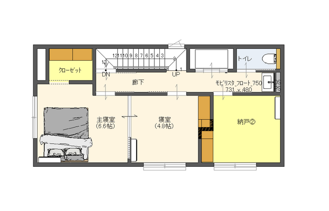 陽当り抜群 三階LDとエレベーターで叶えるフロアフリー　モデル見学会の間取り画像