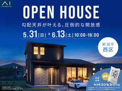 アイギャラリー新潟　《新潟市西区》勾配天井が叶える、圧倒的な開放感　完成見学会のメイン画像