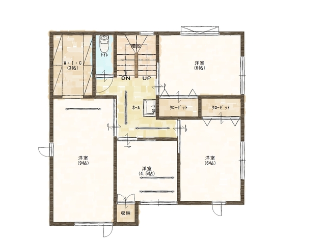 6日(日)まで延長！　【多賀城市八幡1丁目】5LDK 38坪！3階建て!?憩いの空間のある家🏠の間取り画像
