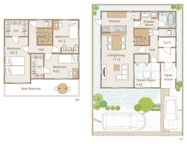 【サンプル】予約制完成見学会｜自然素材が心地よい家の間取り画像