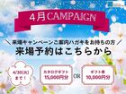 ＜4月＞来場キャンペーンご案内ハガキをお持ちの方はこちらのメイン画像