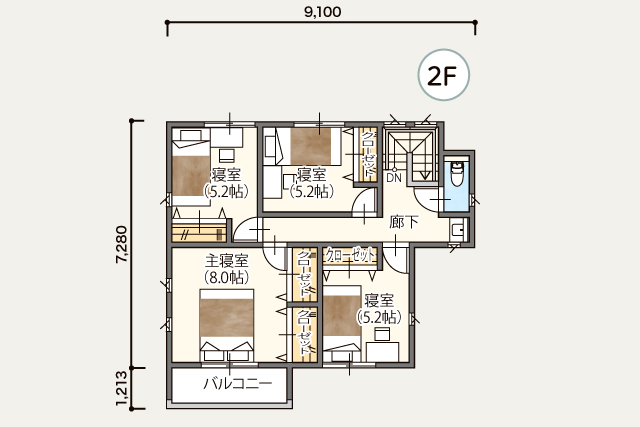 筑西市旭ヶ丘 8/10・11・12 完成見学会の間取り画像