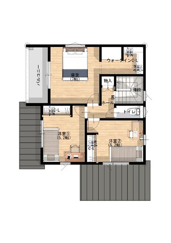《松山市古三津》④号地『車並列4台可　適材適所収納のいえ』のメイン画像
