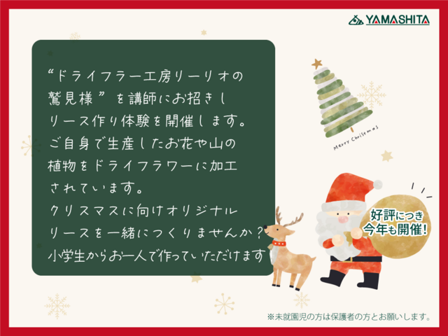 11/29（土）【クリスマスリースを作ろう！】のメイン画像