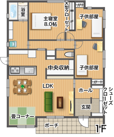 【津山市平福】天井の先に平屋の可能性が拓ける家の間取り画像