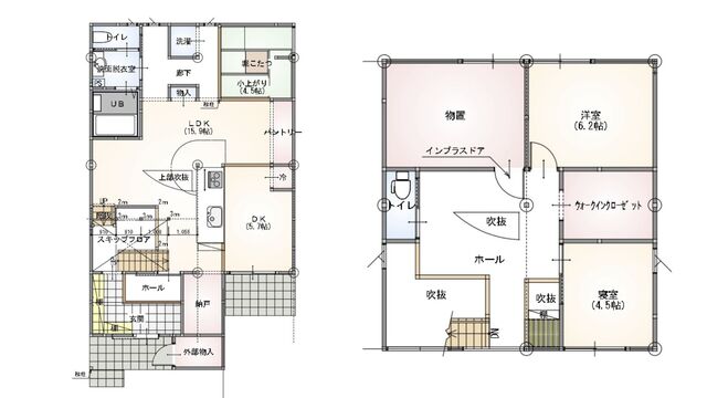 リノベーション住宅　建設中の間取り画像