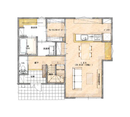 【御津野々口】完成見学会～回遊動線で毎日時短できる家～の間取り画像