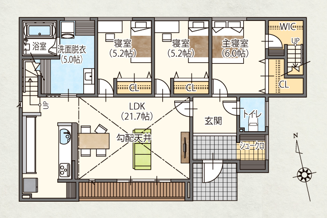 久留米市安武町 9/13~9/23 平屋 完成見学会の間取り画像