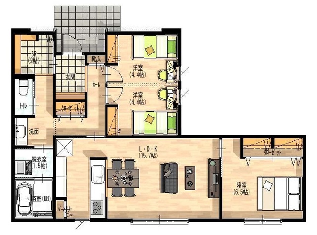 【長期優良住宅】ヌック付き2階建て完成販売会｜三井郡大刀洗町の間取り画像