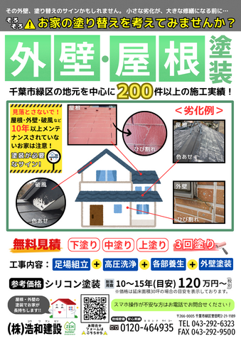 お家の塗り替えを考えてみませんか？　外壁・屋根塗装の間取り画像