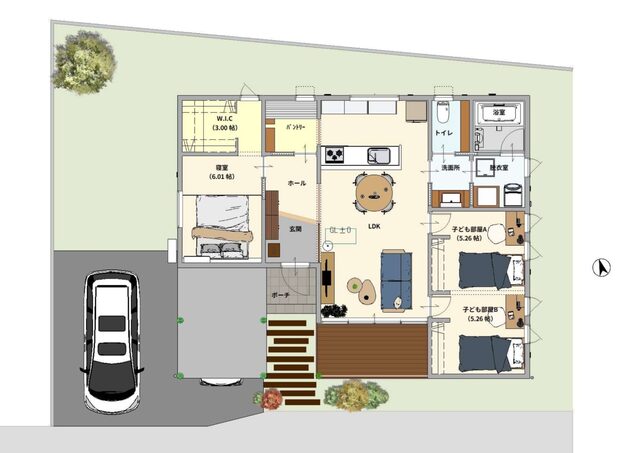 東広島市　モデルハウス2棟同時プレオープン完成見学会の間取り画像