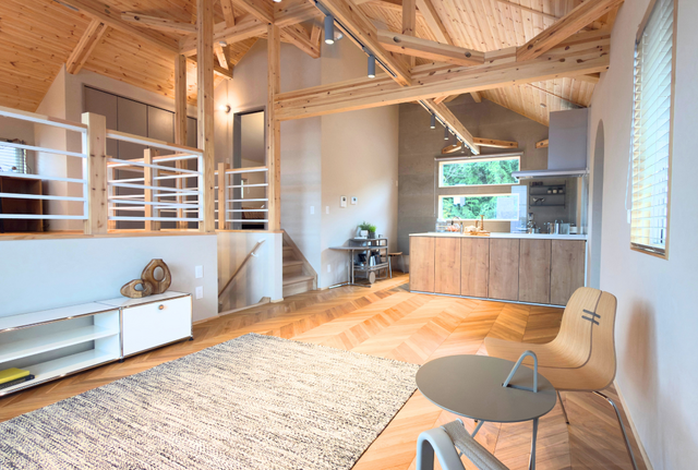 【茨城県つくば市】家族が繋がるスキップフロアの家。BinO ALLenモデルハウスのメイン画像