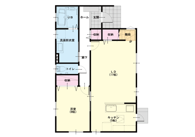 【ご来場キャンペーン実施中！】岡山市中区円山　ゆったり空間、明るく爽やかな家の間取り画像