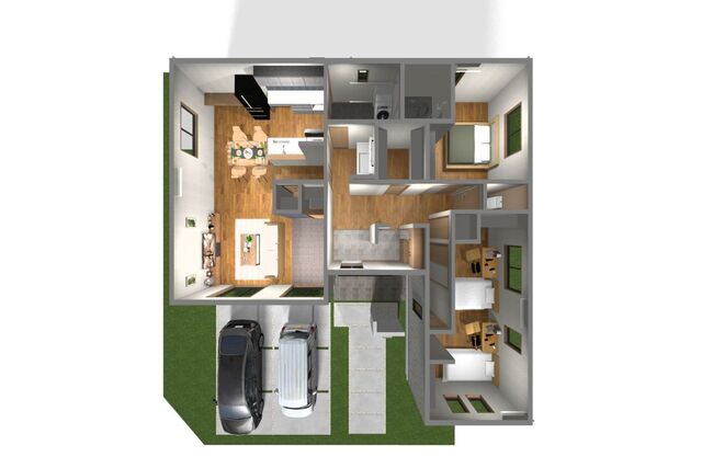 平屋建売住宅内覧会／価値が続く、平屋の家／展示家具・エアコン付の間取り画像