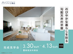 新居浜展示場　《新居浜市東田》のびやかな暮らしを彩る勾配天井の平屋のメイン画像