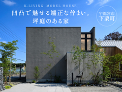 凹凸で魅せる端正な佇まい。 坪庭のある家 / 宇都宮市下栗町のメイン画像