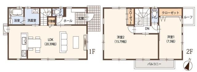 【玉野市西田井地】採光の考えられた全室南向きの間取り画像