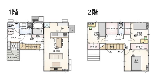 🌠岡山市東区可知🌠オープン階段のある家 夜の見学会の間取り画像