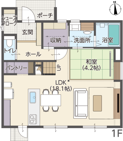 【美作市北山】将来平屋のように過ごせる2階建てのお家の間取り画像