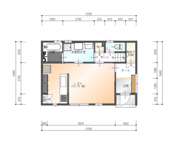 大船渡市　赤沢展示場見学会　《ランドリールームがあるお家》の間取り画像