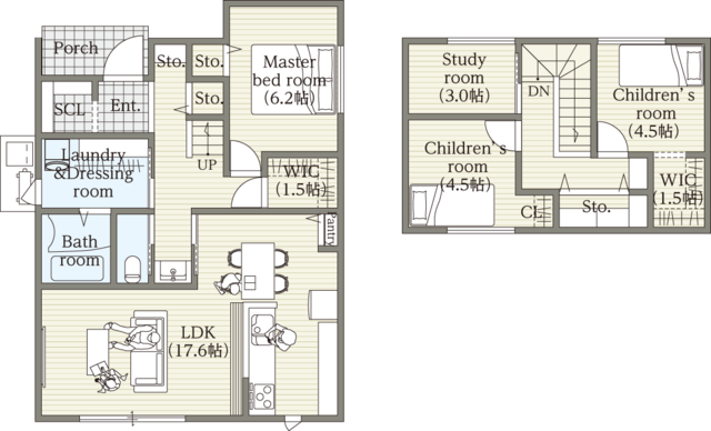 【2026年1月17日・18日開催】綾部市延町にて新築完成見学会の間取り画像