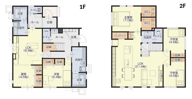 【実例】分離型二世帯住宅　完成内覧会【岡山市北区辛川市場】の間取り画像