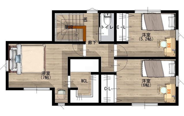 《松山市余戸南》②号地『テキパキ　コンパクト動線のいえ』の間取り画像