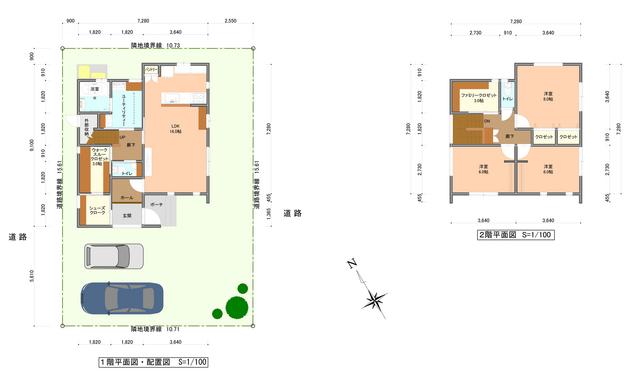 【和田山町枚田モデルハウス】　　｜　高気密・高断熱+太陽光発電でゼロエネな「ママらくZEHの家」の間取り画像