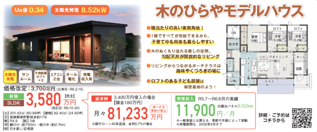 断熱性能最高ランクの『木のひらや』モデルハウス販売会のメイン画像