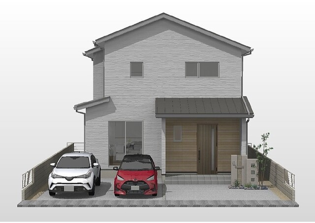 《松山市古三津》④号地『車並列4台可　適材適所収納のいえ』のメイン画像