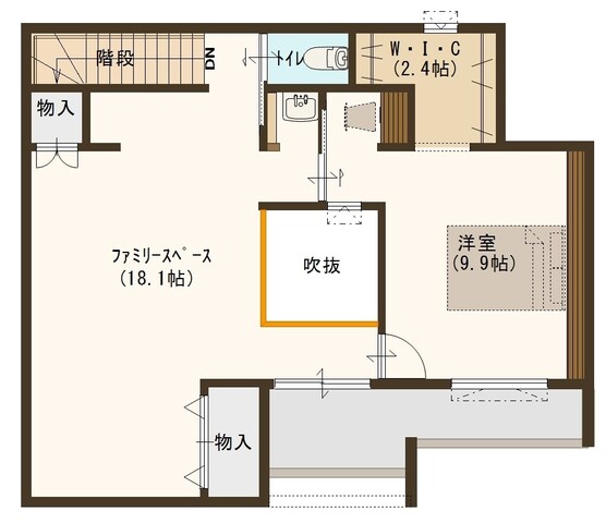 <益田展示場>“ただいま”からはじまる、家族がつながる間取り・動線の家 モデルハウス見学会の間取り画像
