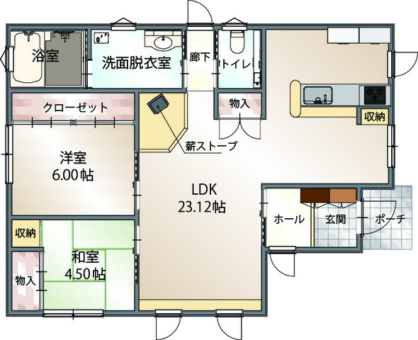 平屋中古住宅｜八戸市西白山台5丁目の間取り画像