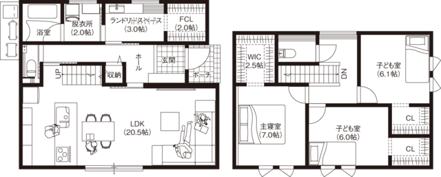 丹波市春日町にて完成見学会の間取り画像