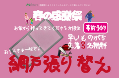 【予約制 先着限定3組】網戸張り替え大サービスのメイン画像
