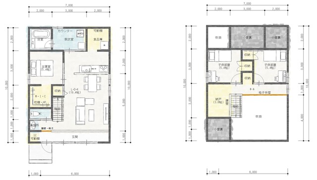 サイエンスホーム鹿児島店・霧島店で人気No.1の建物【霧島大屋根展示場】の間取り画像