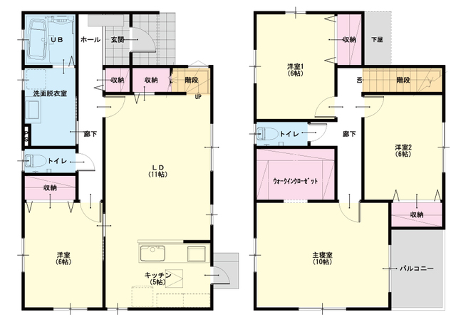 【ご来場キャンペーン実施中！】岡山市中区円山　ゆったり空間、明るく爽やかな家の間取り画像