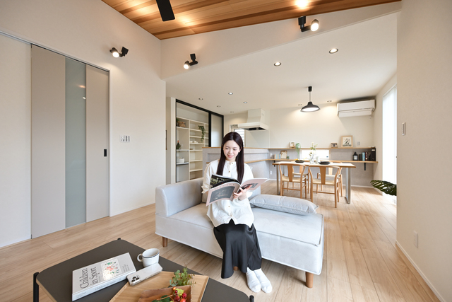 【津山市小原】中庭のある平屋　個室とLDKを分けプライバシーに配慮した間取り　モデルハウス見学のメイン画像