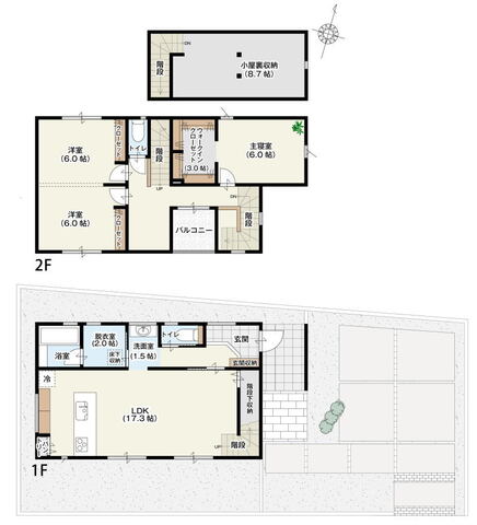 【大津展示場】8号地 / 4,830万円（富士見台分譲地）】の間取り画像