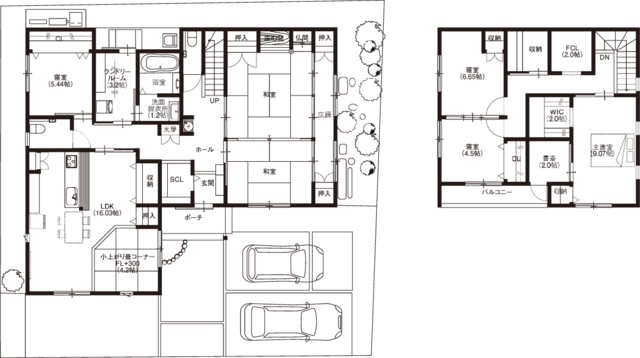 与謝郡与謝野町にて完成見学会の間取り画像