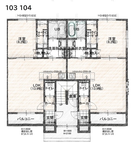 プレミアムレジデンス空港通り駅（１ＬＤＫ）　現地案内の間取り画像