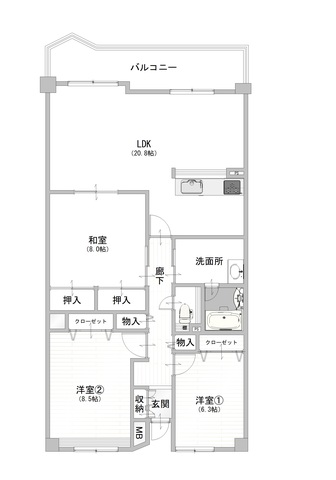 現地販売会【藤和ライブタウン八尾南512】　不動産の間取り画像