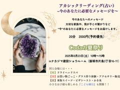 飯塚市マルシェ：Coda夏祭り～癒・楽・食を楽しむ1日～(占い専用予約ページ）のメイン画像
