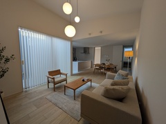 中庭と勾配天井リビングのある ナチュラルモダンな平屋のメイン画像