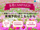 ＜9月＞来場キャンペーンご案内ハガキをお持ちの方はこちらのメイン画像