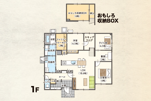 本宮市本宮千代田 1/17・18 平屋の家 完成見学会の間取り画像