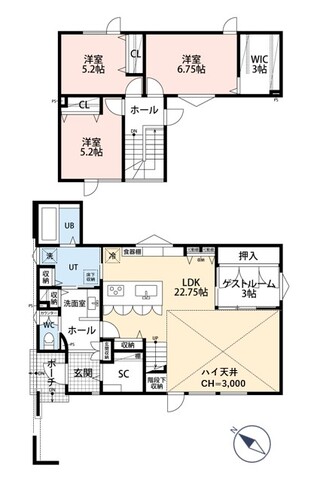 【無人見学会】旭川神居コンセプトハウス2025の間取り画像